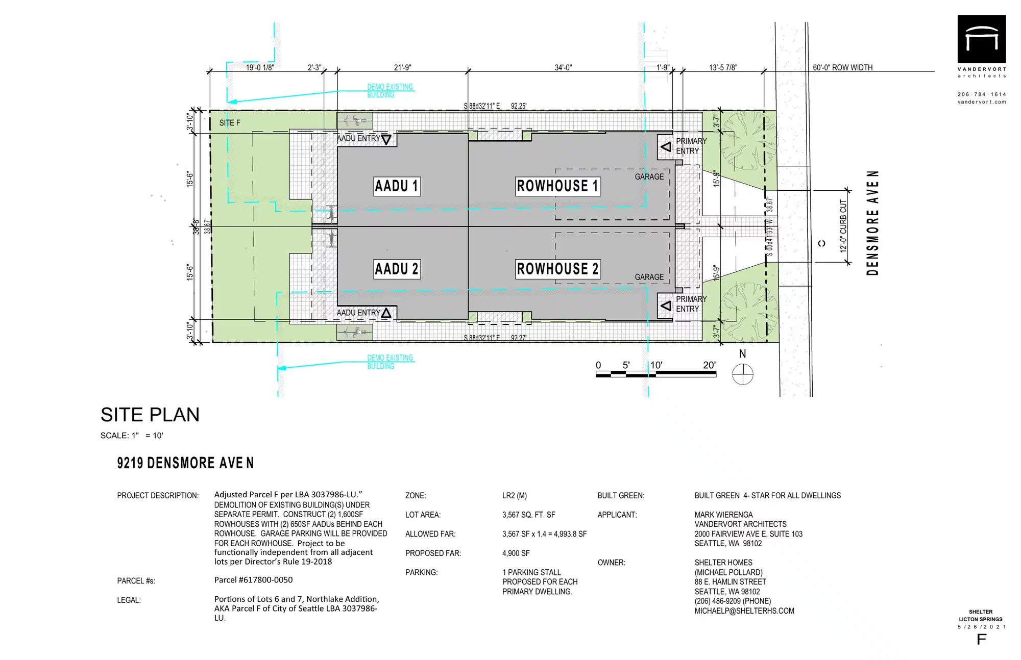 Site plan for 9219 Densmore Ave N