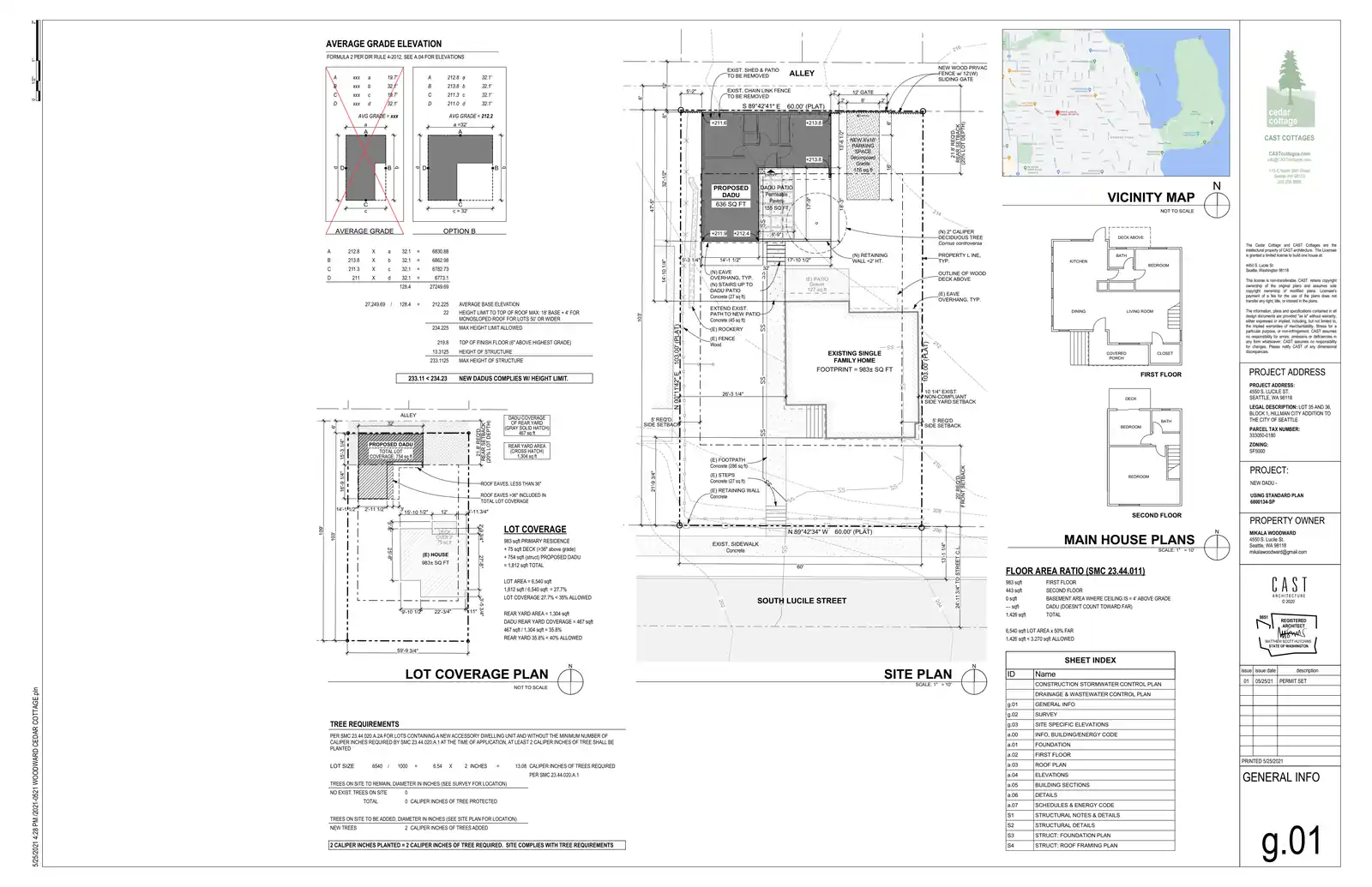 Site plan for 4548 S Lucile St