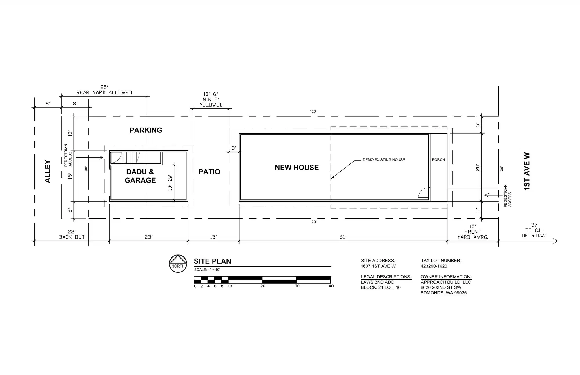 Site plan for 1607 1st Ave W