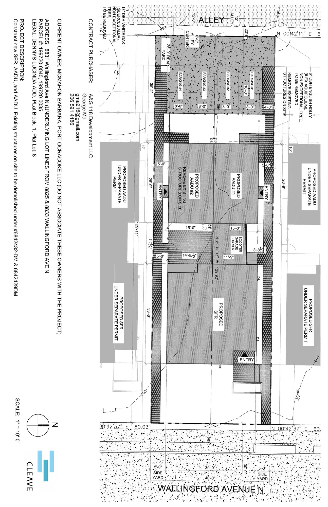 Site plan for 8831 Wallingford Ave N
