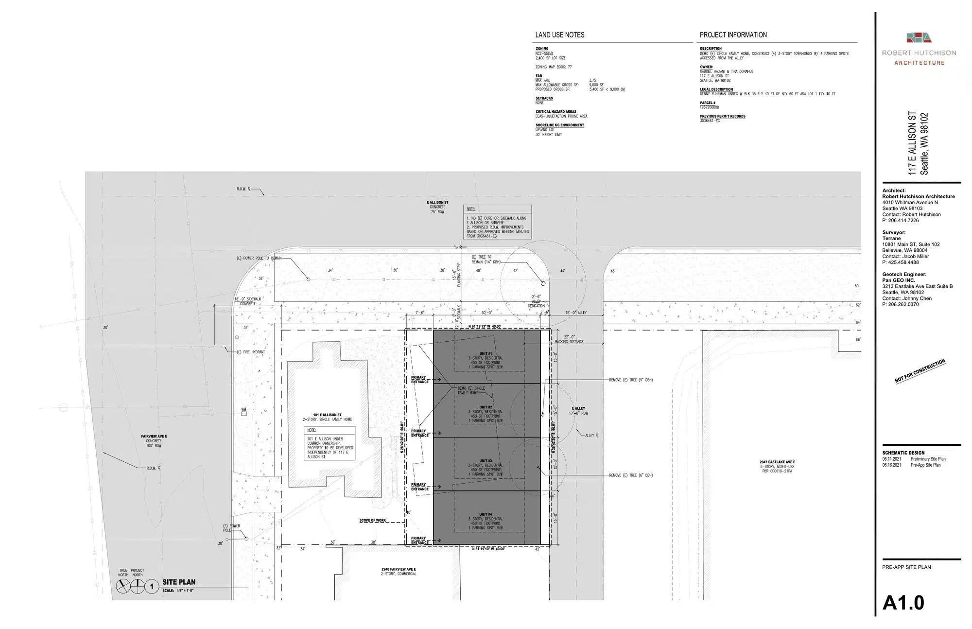Site plan for 117 E Allison St