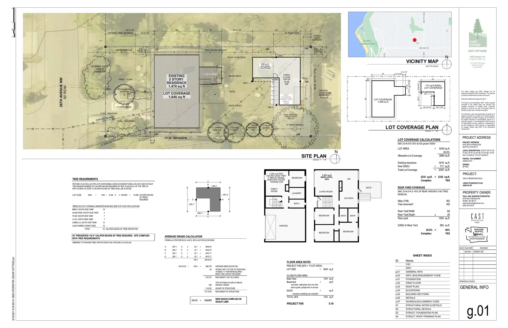 Site plan for 8702 26th Ave NW