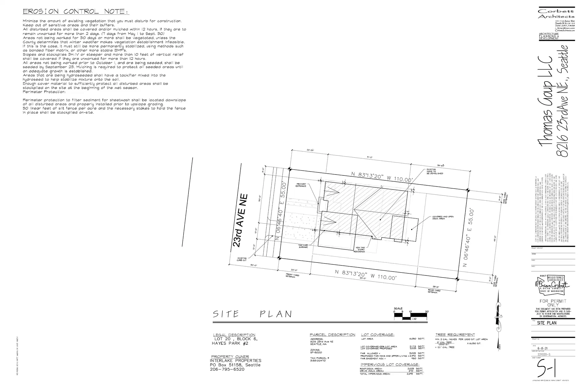 Site plan for 8216 23rd Ave NE