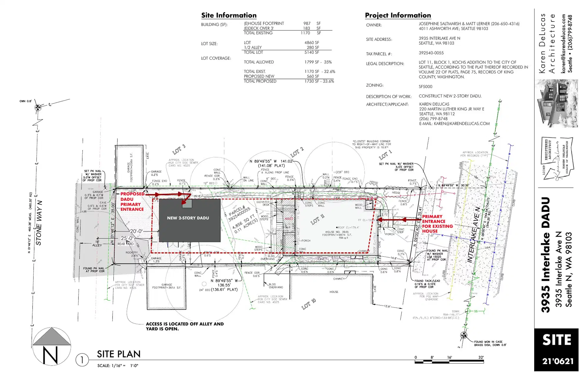 Site plan for 3935 Interlake Ave N