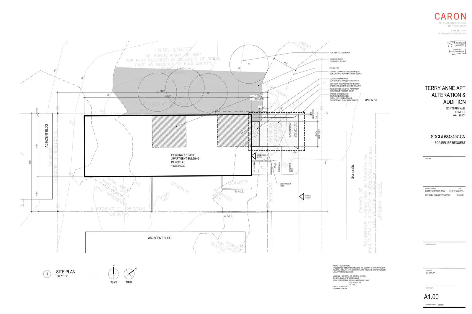 Site plan for 1331 Terry Ave
