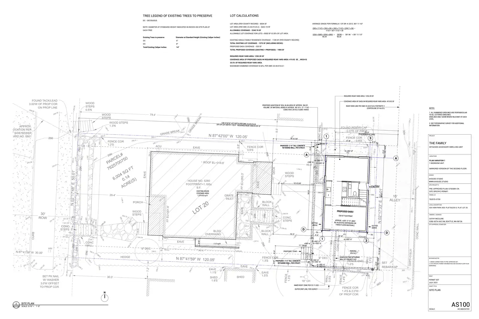 Site plan for 5280 45th Ave SW