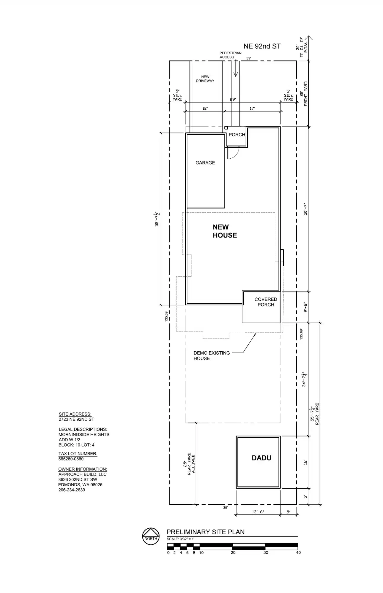 Site plan for 2723 NE 92nd St
