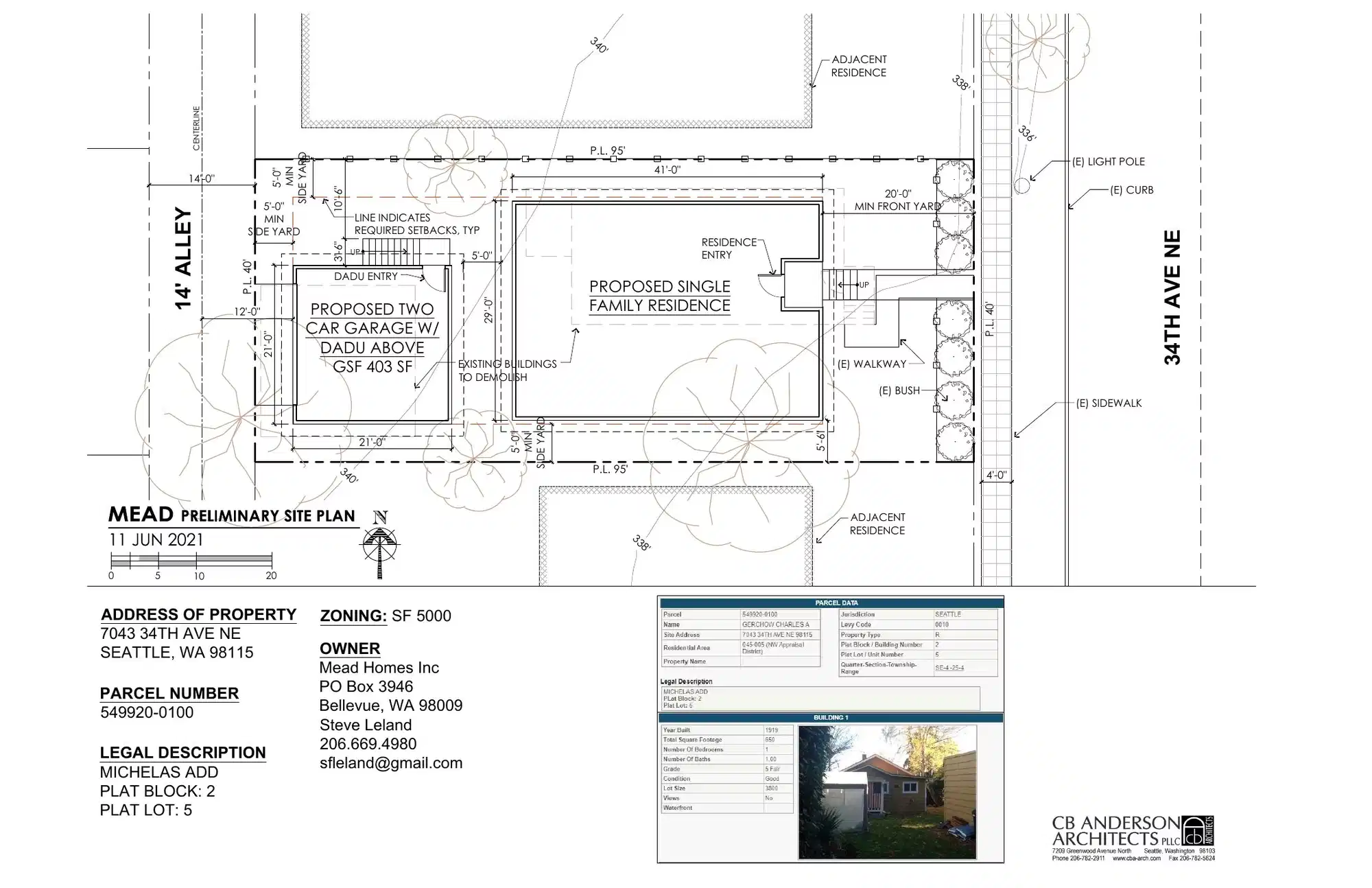 Site plan for 7041 34th Ave NE