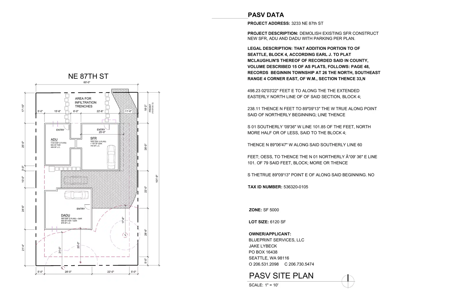 Site plan for 3233 NE 87th St