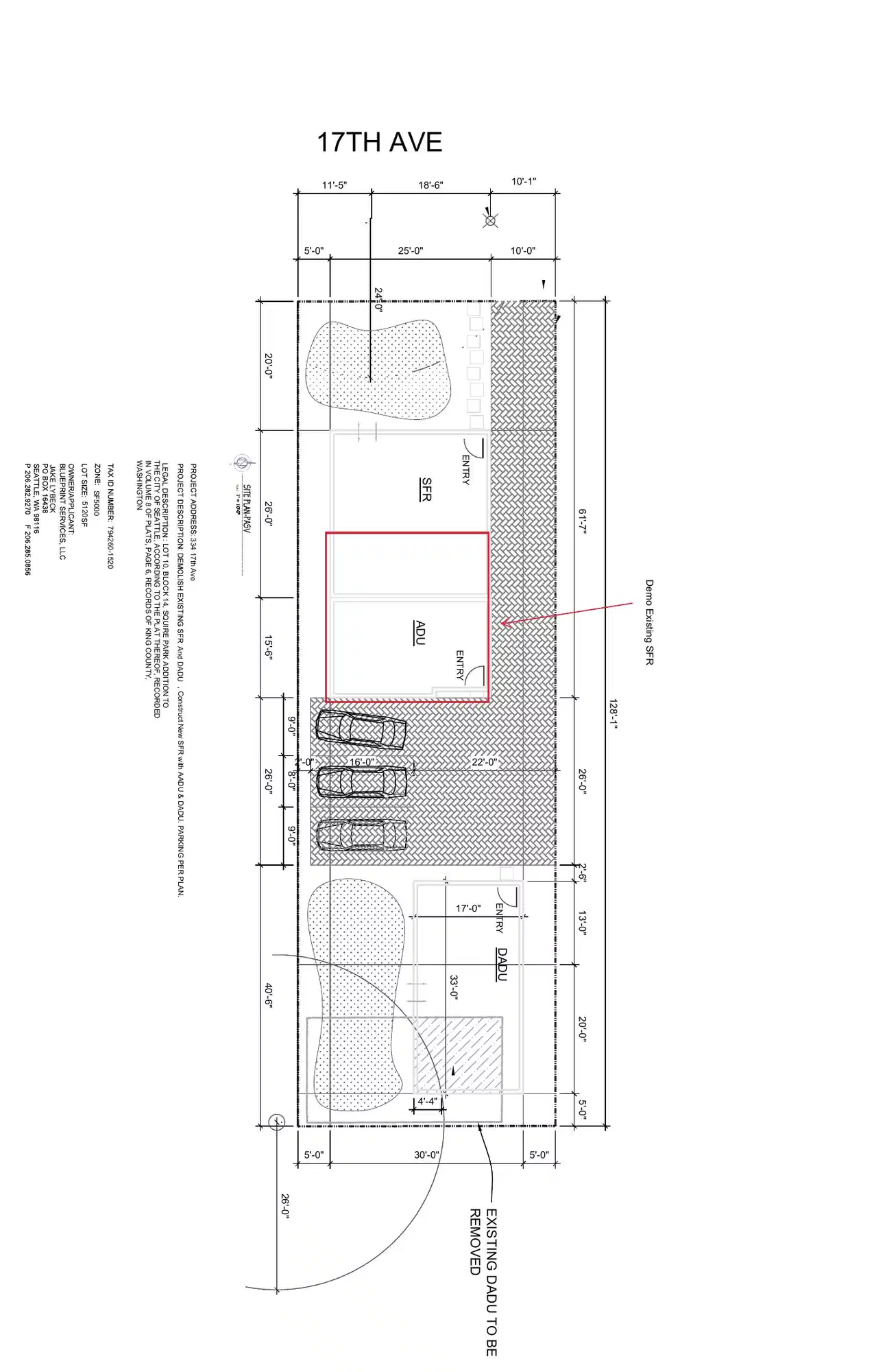 Site plan for 334 17th Ave