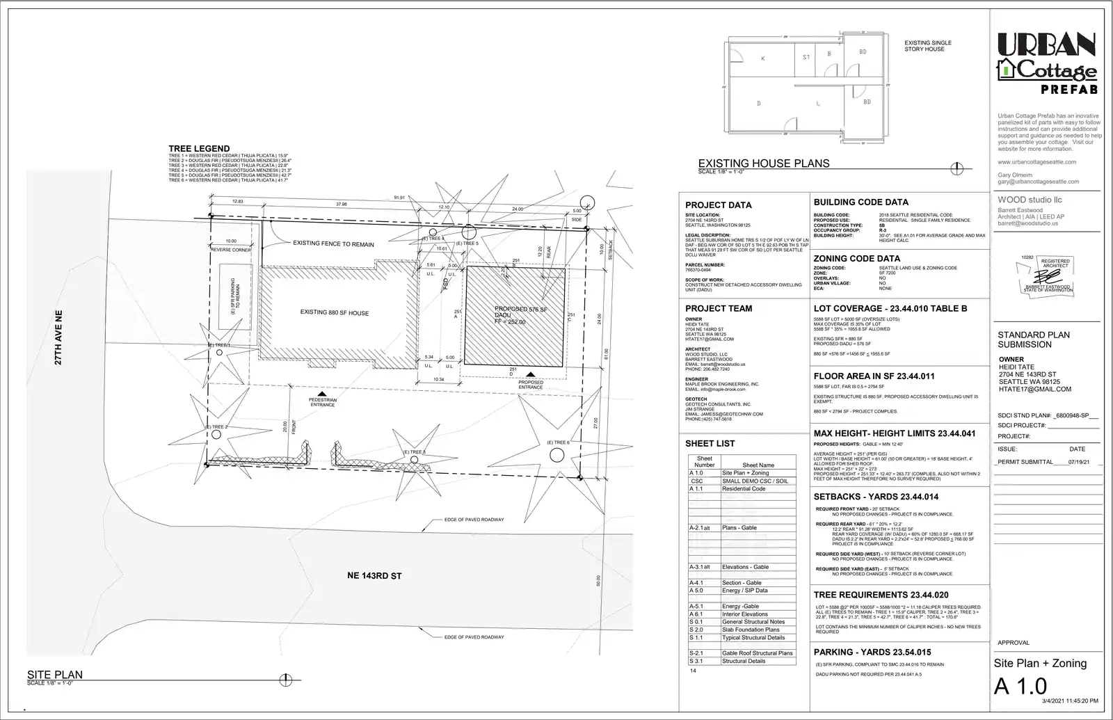 Site plan for 2704 NE 143rd St