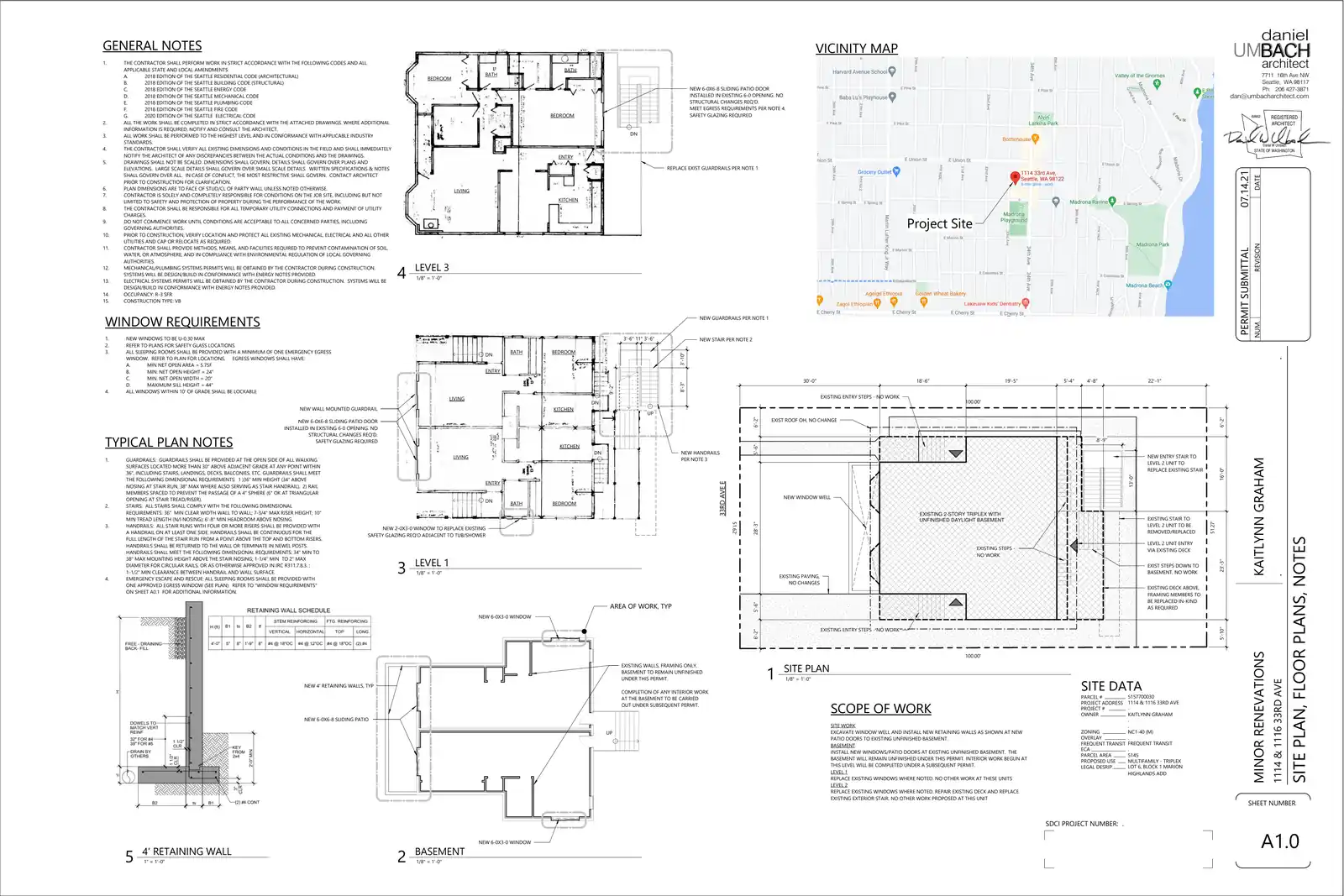 Site plan for 1114 33rd Ave