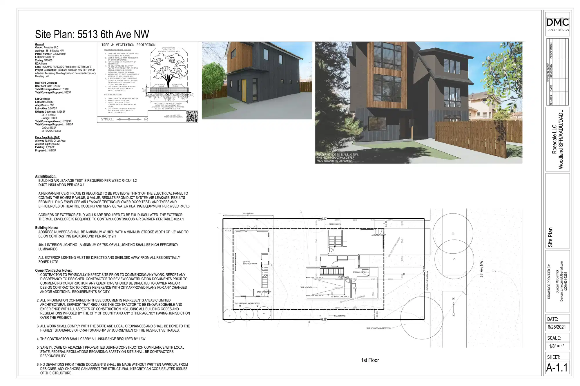 Site plan for 5513 6th Ave NW