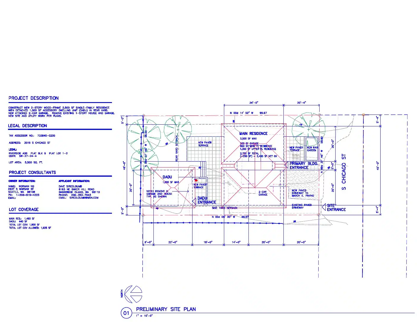 Site plan for 3516 S Chicago St