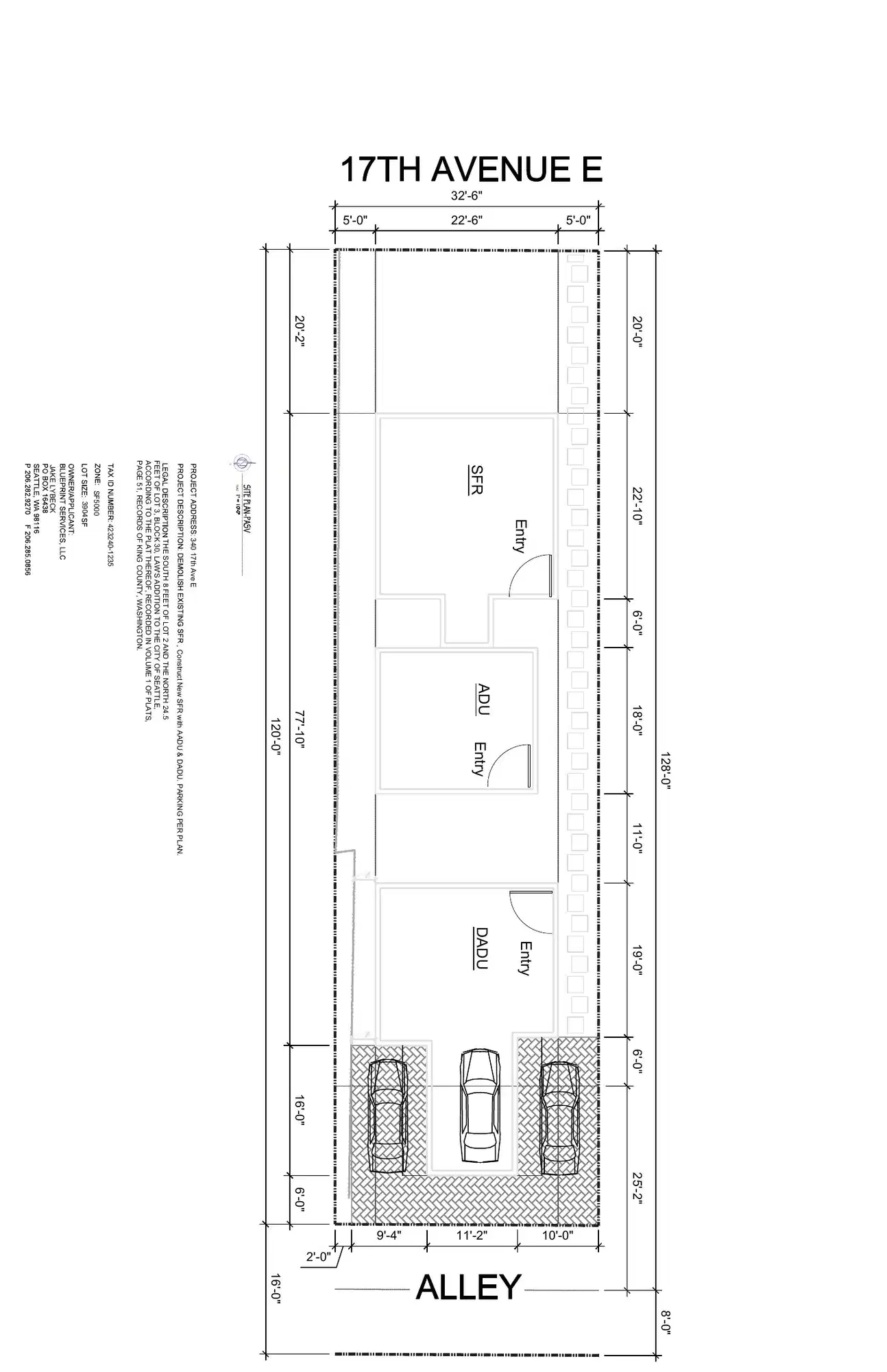 Site plan for 340 17th Ave E