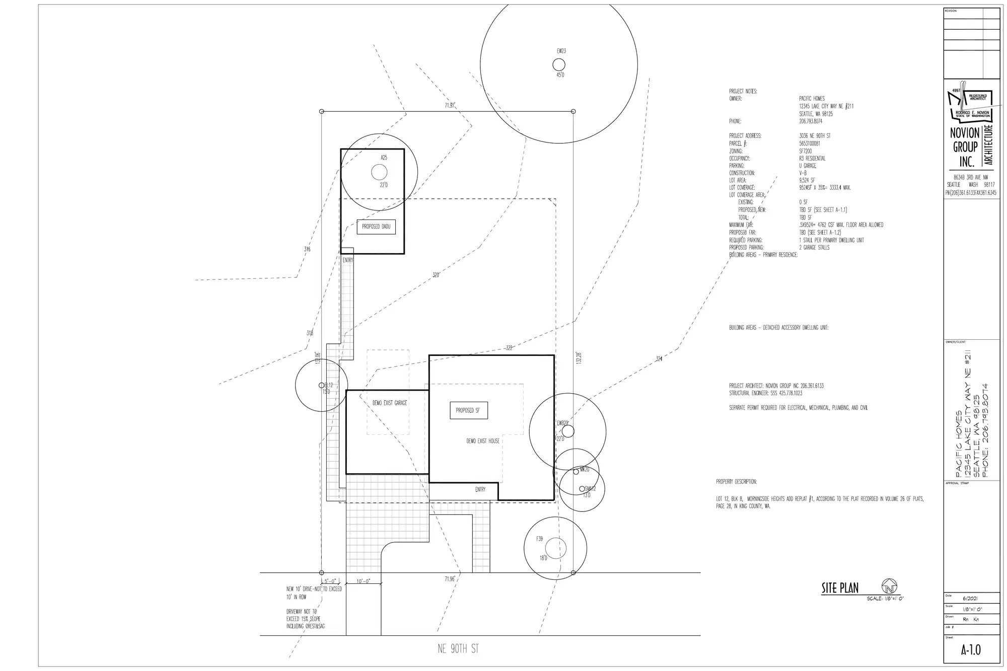 Site plan for 3036 NE 90th St