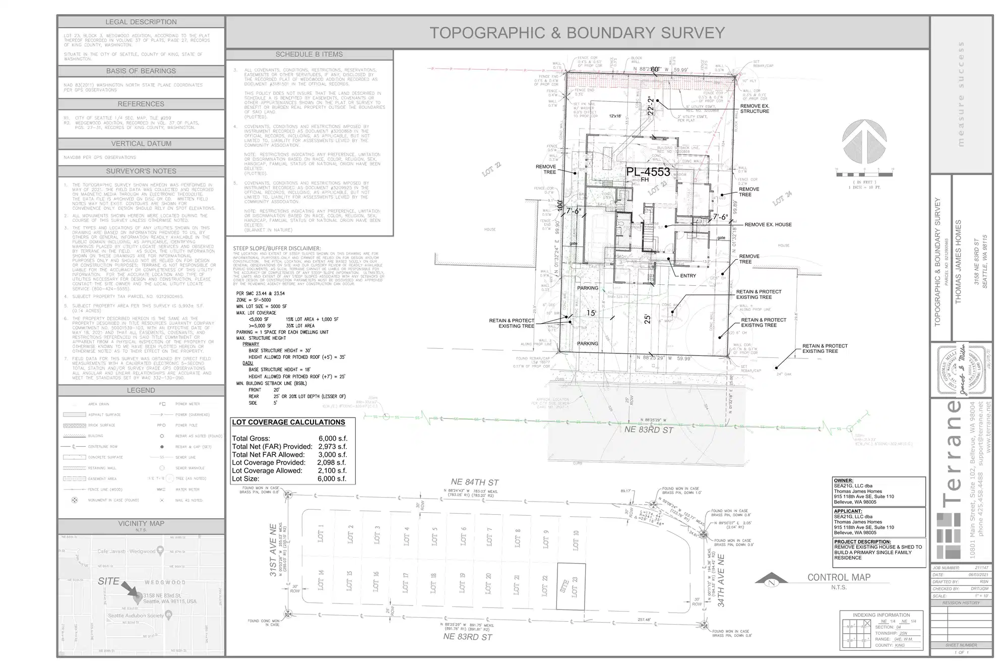 Site plan for 3158 NE 83rd St