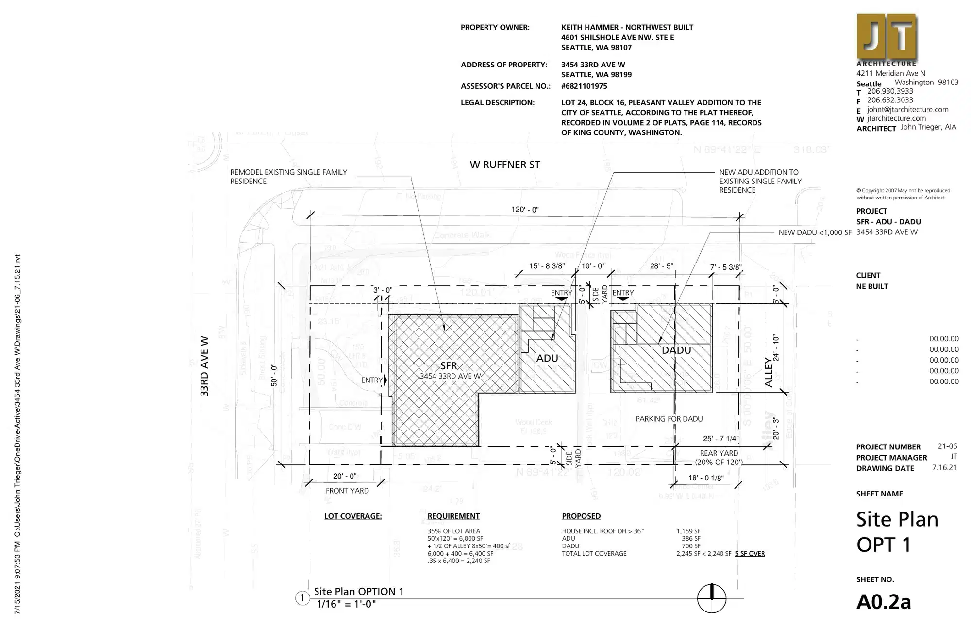 Site plan for 3454 33rd Ave W