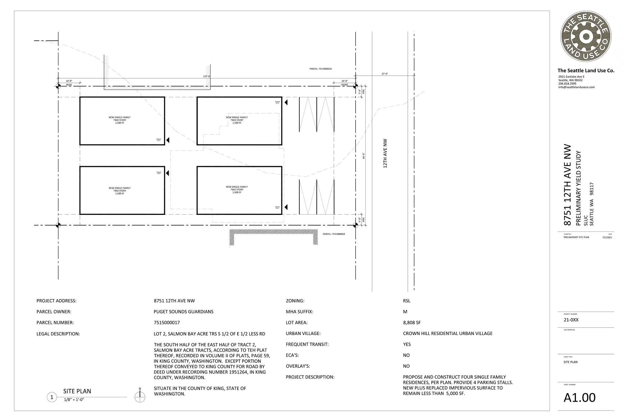 Site plan for 8757 12th Ave NW