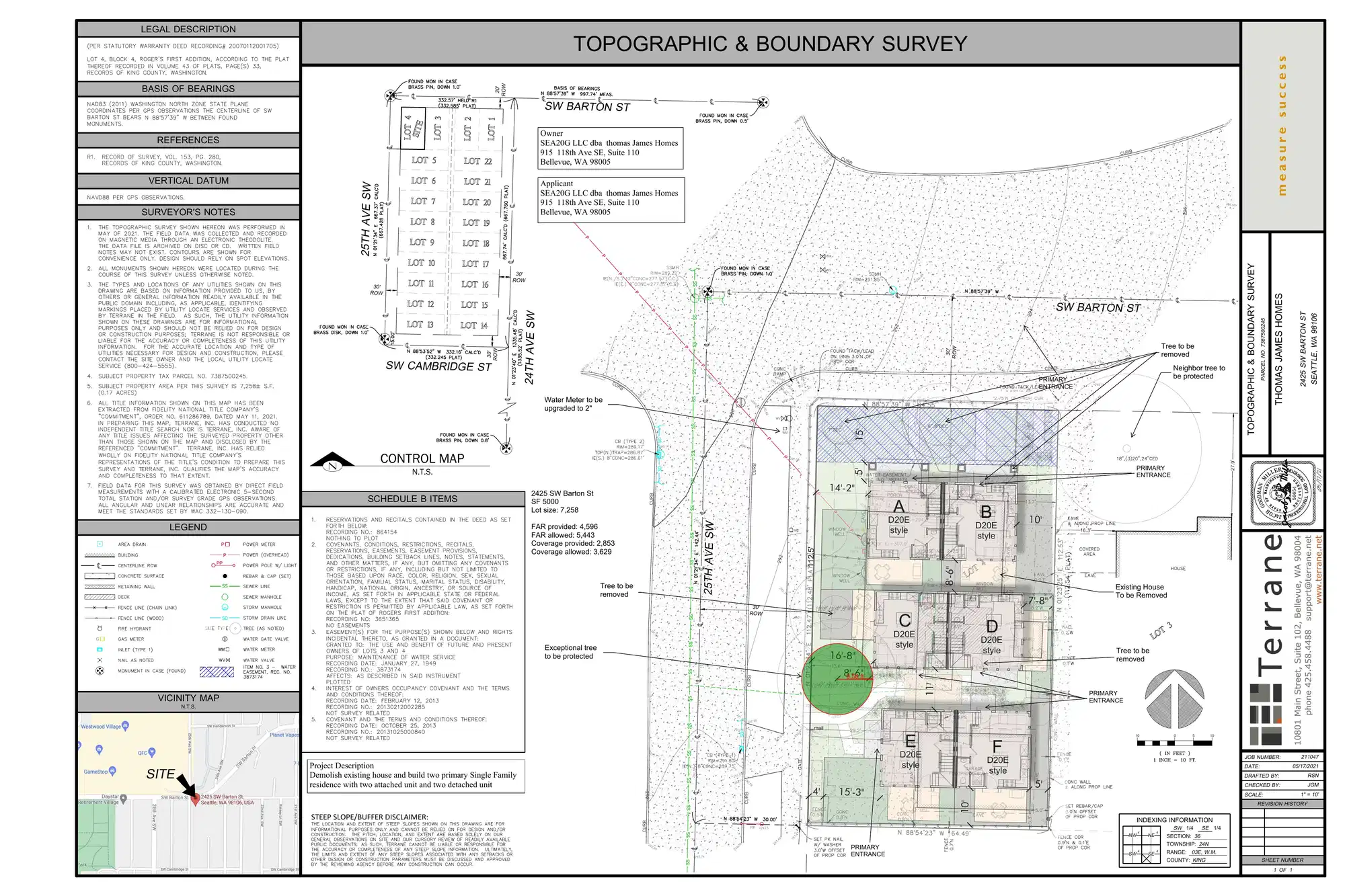 Site plan for 9204 25th Ave SW