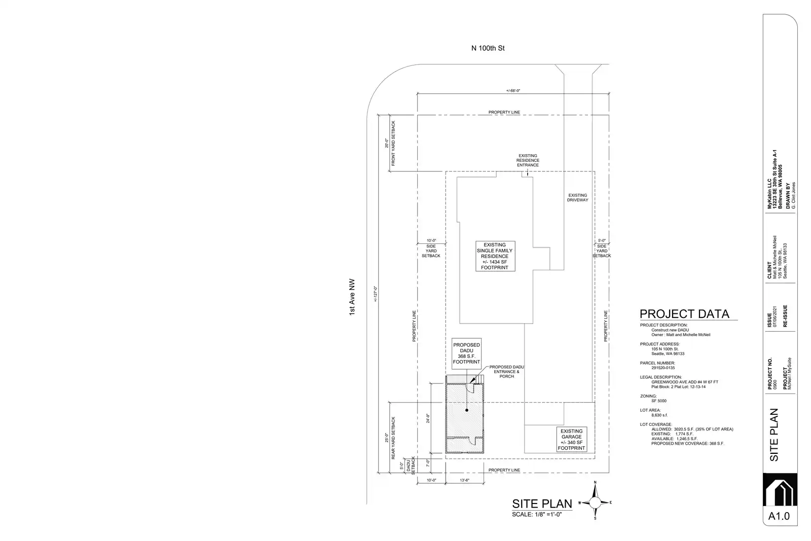 Site plan for 103 N 100th St