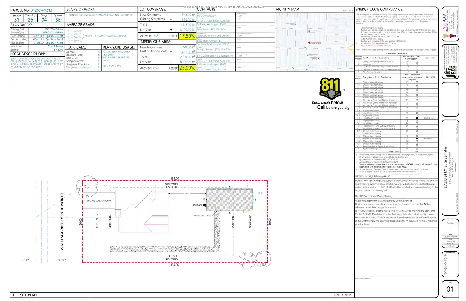 Site plan for 8510 Wallingford Ave N