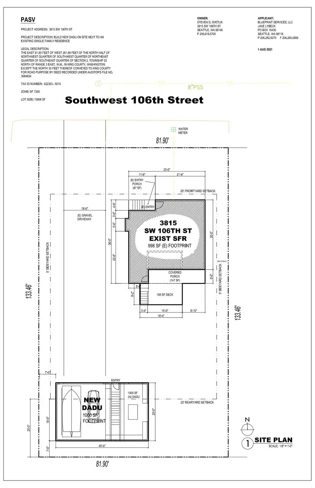 Site plan for 3819 SW 106th St