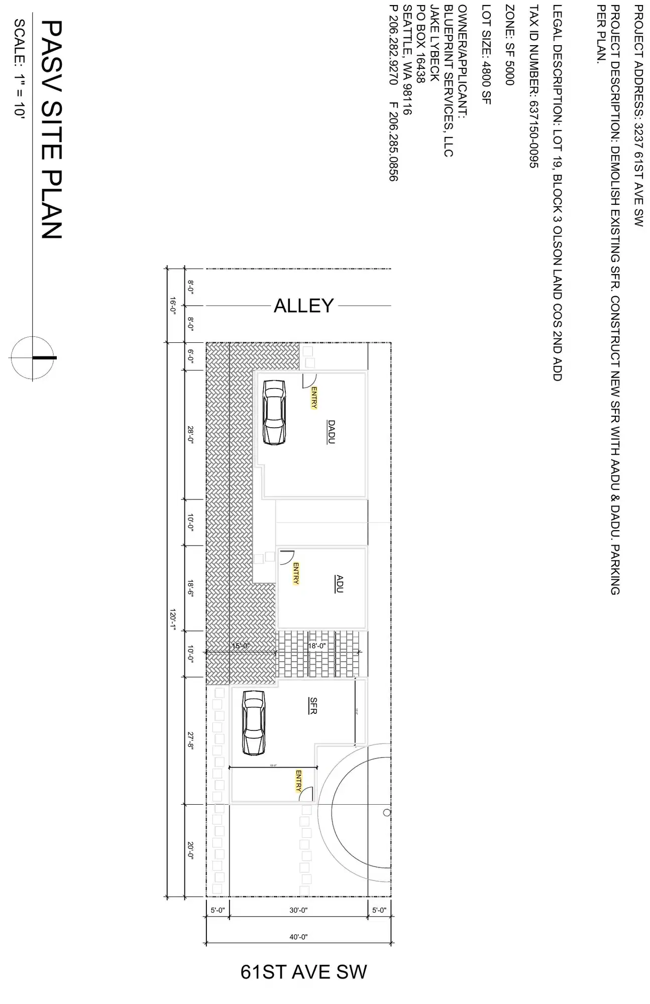 Site plan for 3235 61st Ave SW