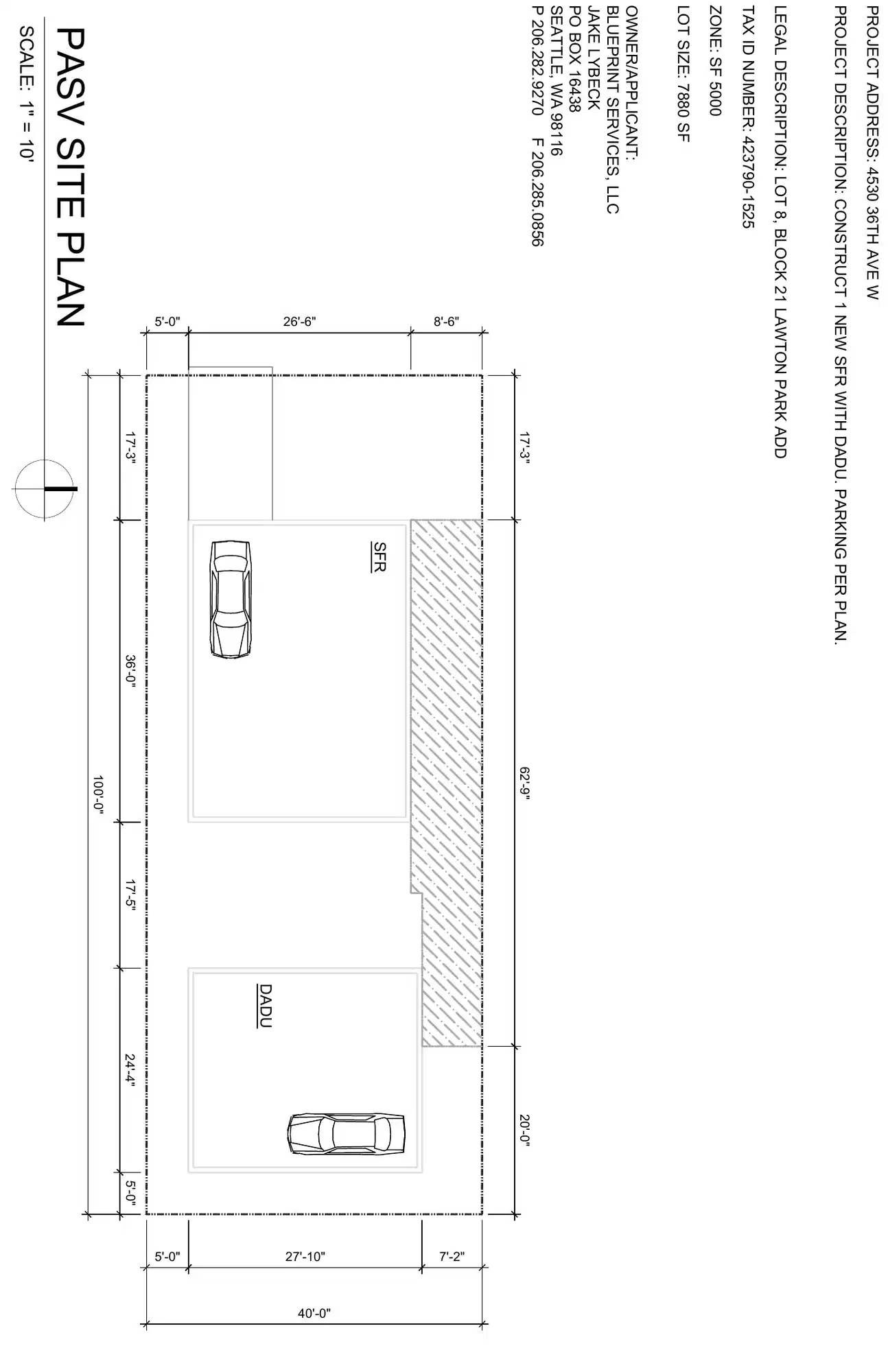 Site plan for 4530 36th Ave W