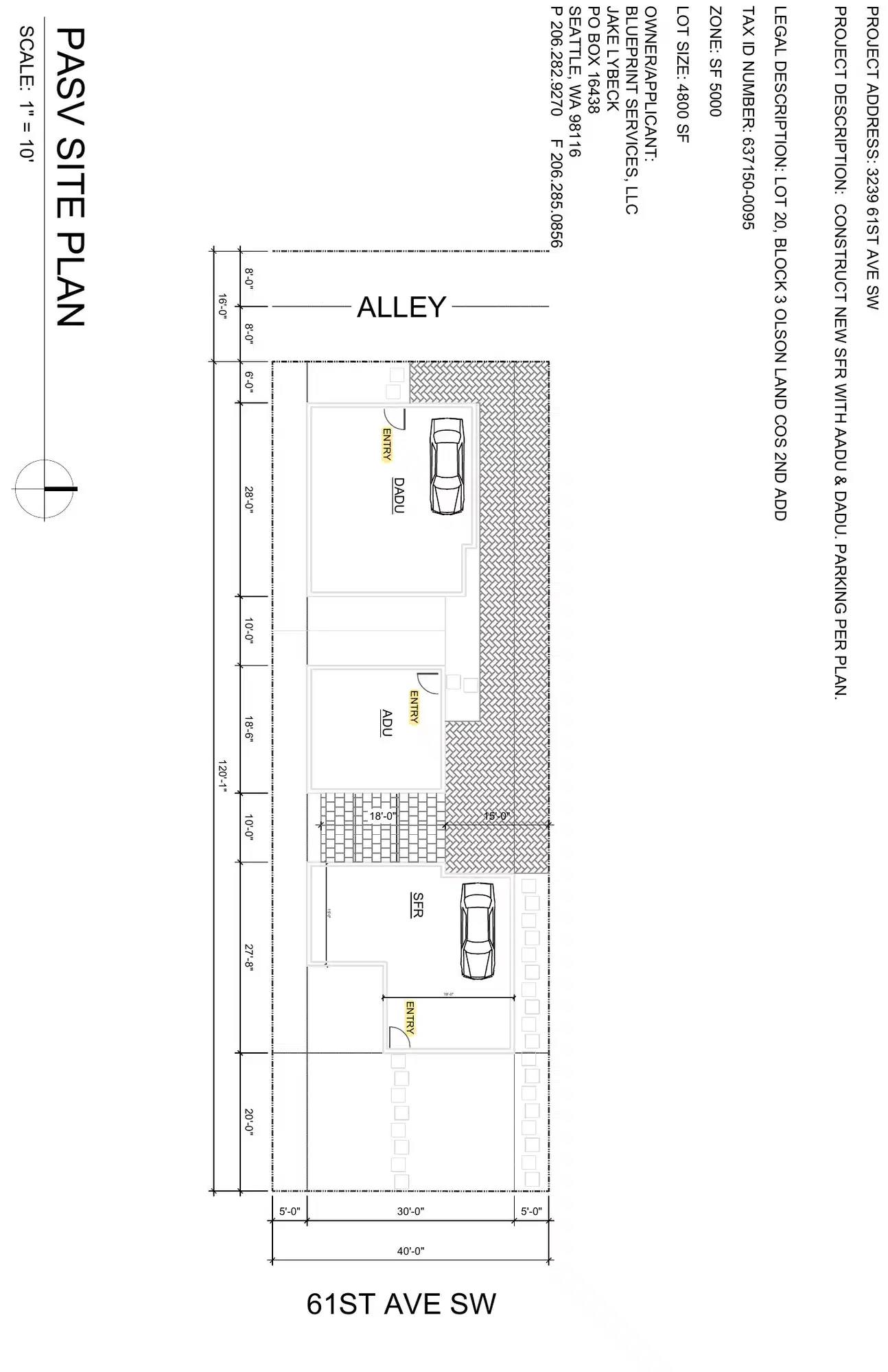 Site plan for 3239 61st Ave SW