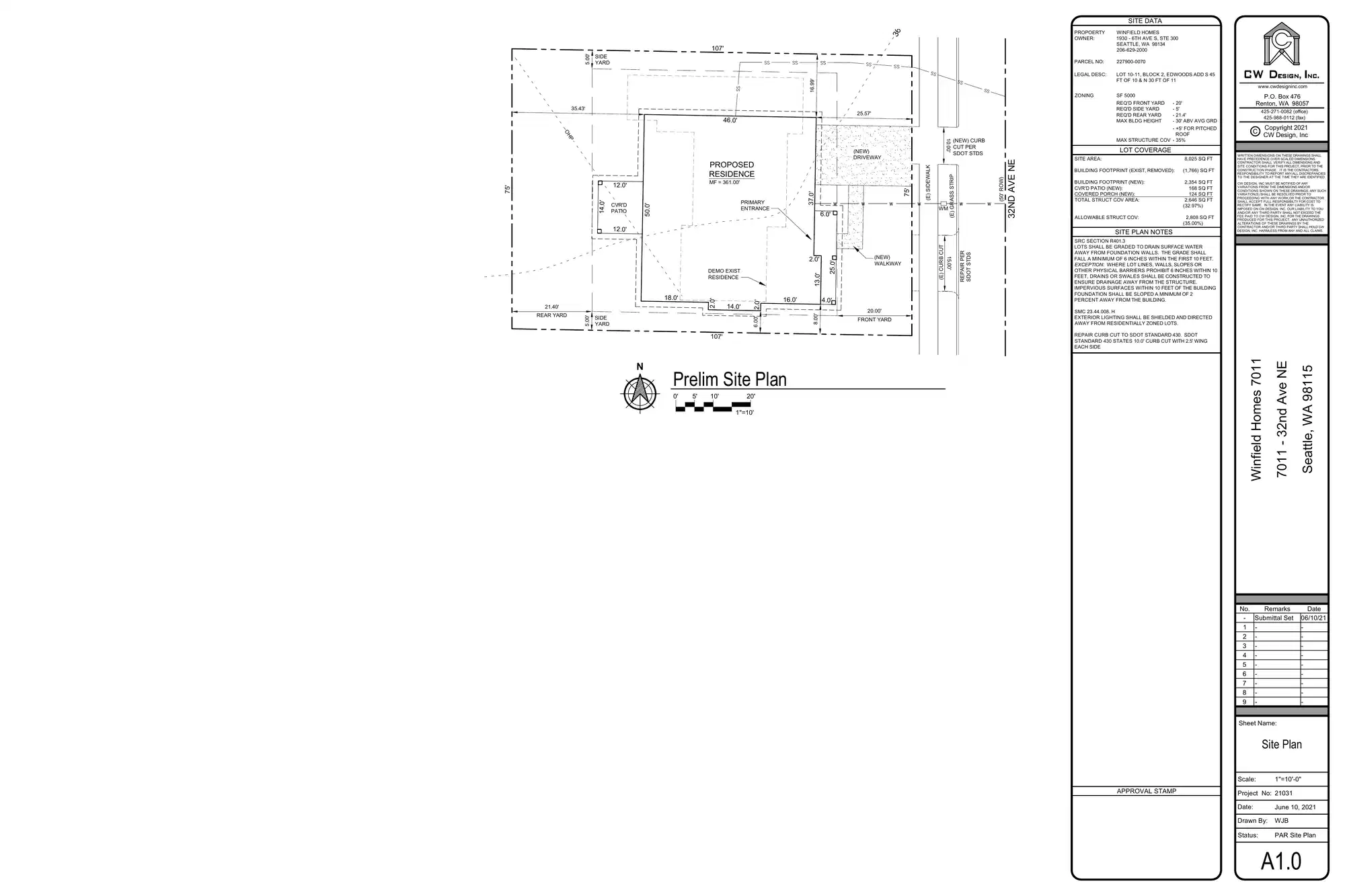 Site plan for 7011 32nd Ave NE