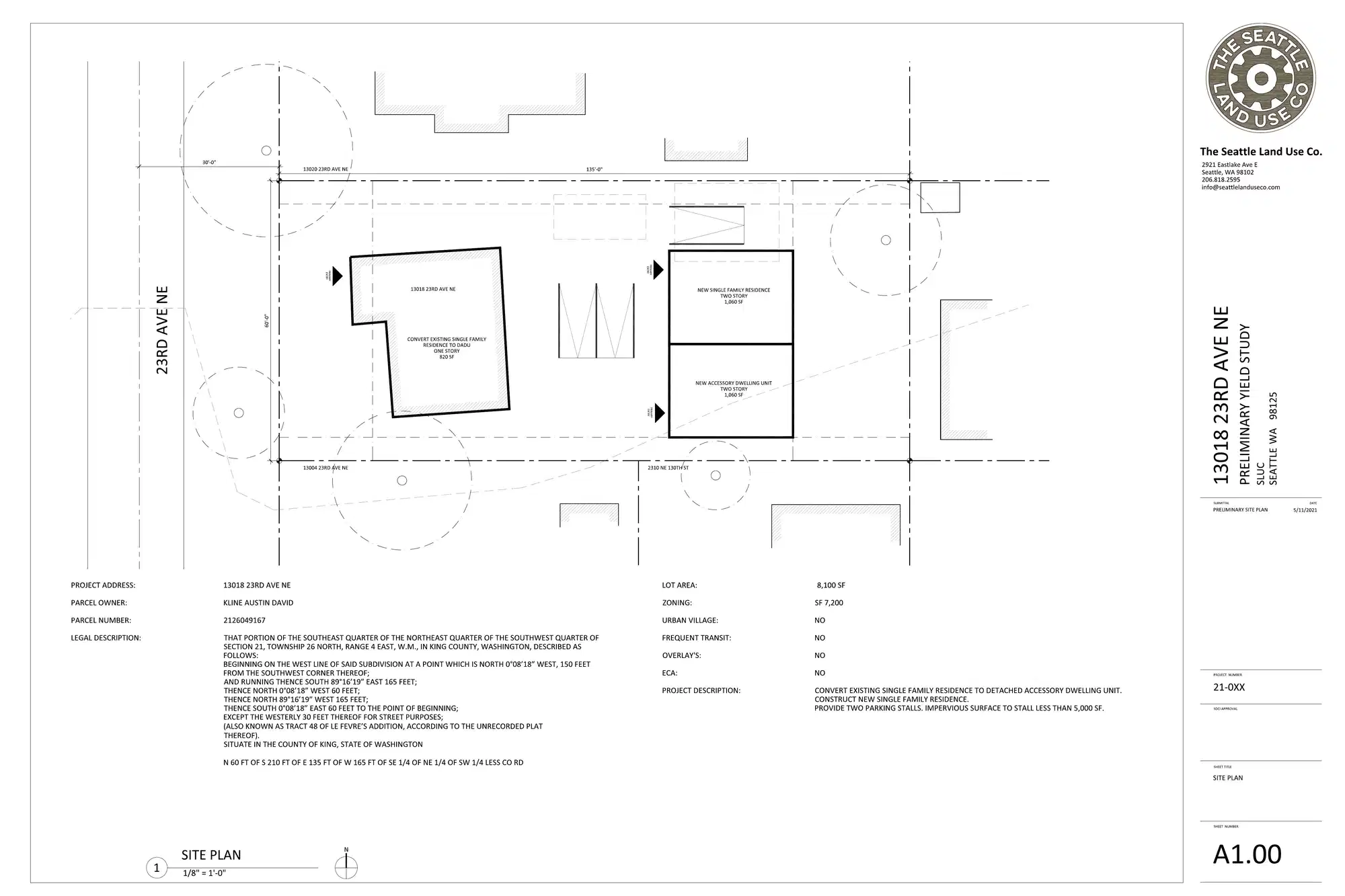 Site plan for 13018 23rd Ave NE