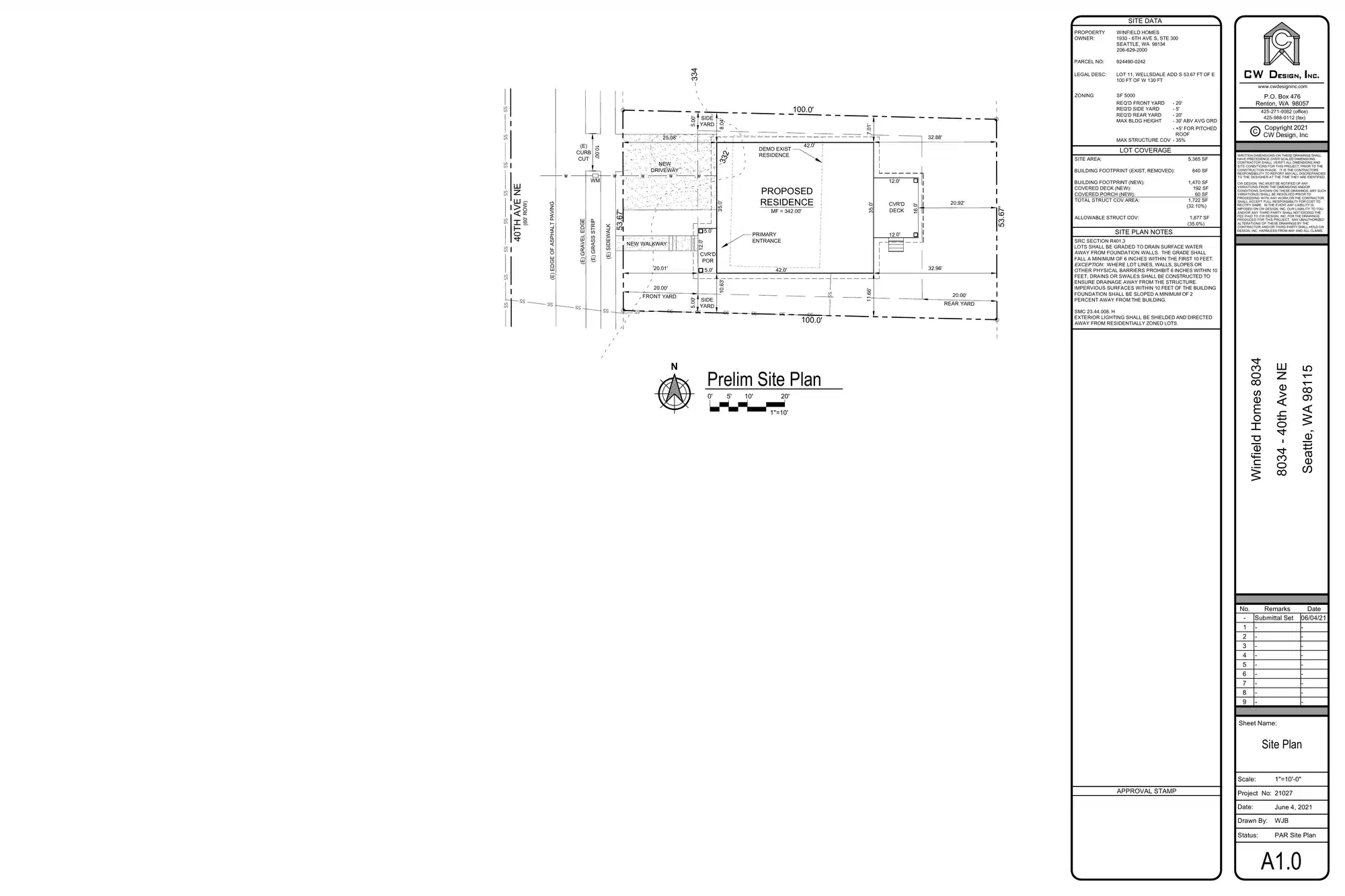 Site plan for 8034 40th Ave NE