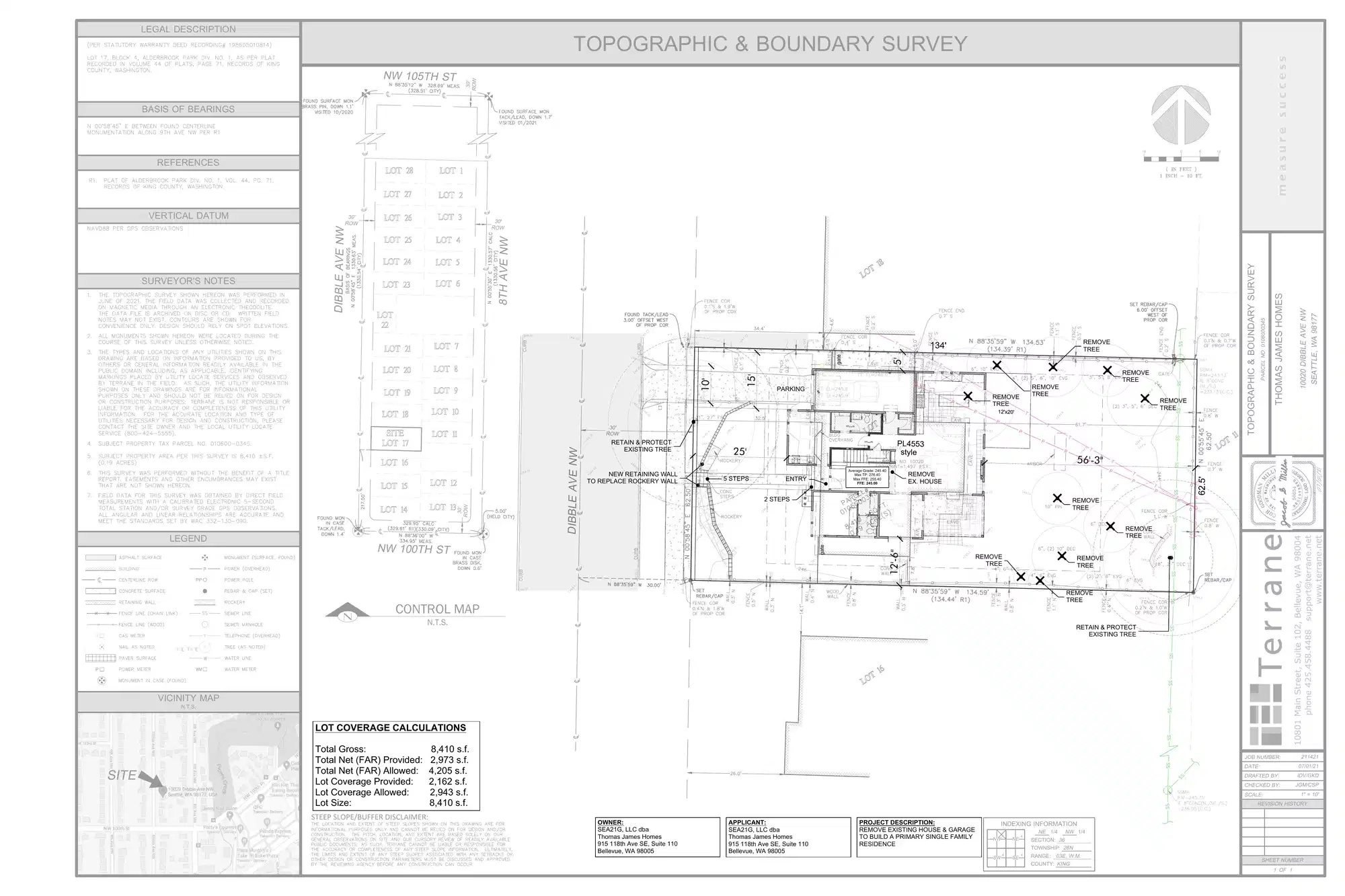 Site plan for 10020 Dibble Ave NW