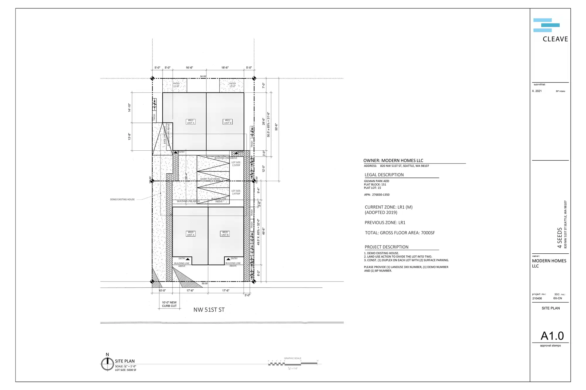 Site plan for 822 NW 51st St