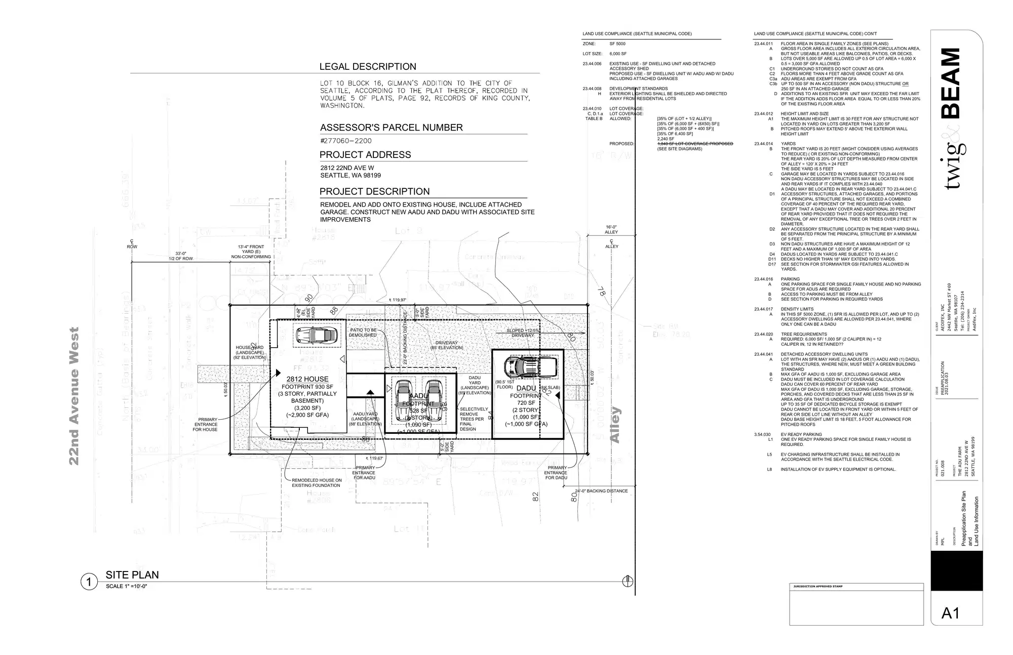 Site plan for 2812 22nd Ave W