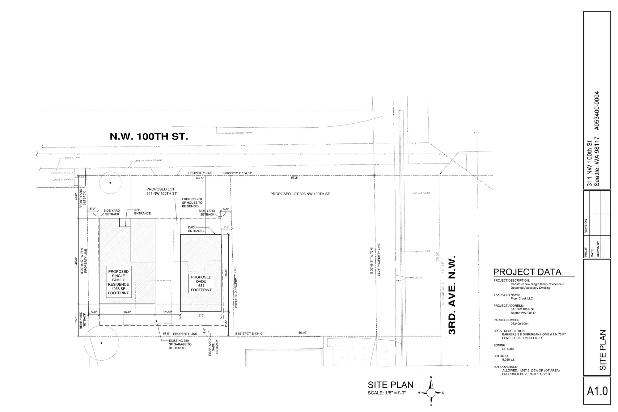 Site plan for 313 NW 100th St