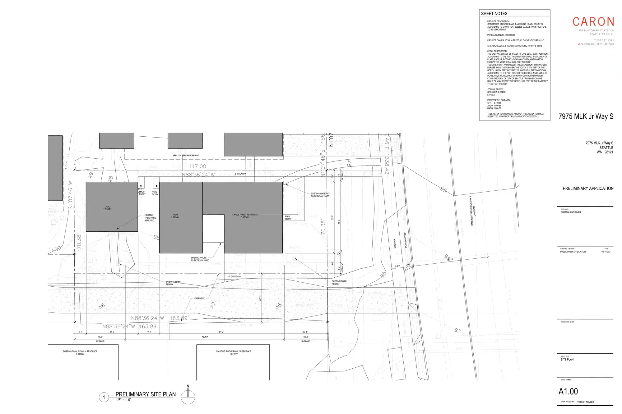 Site plan for 7975 M L King Jr Way S