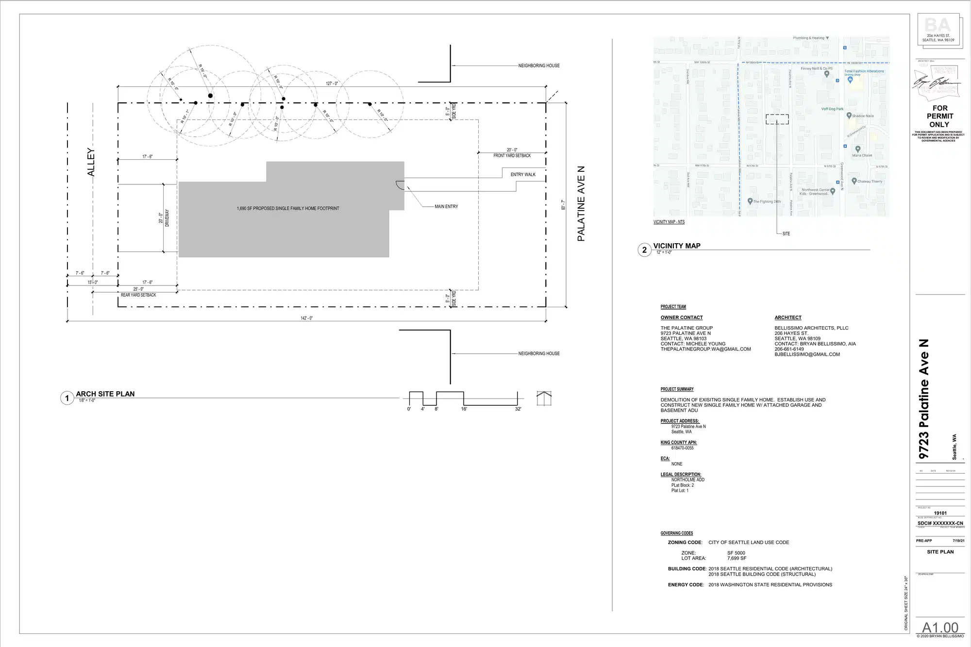 Site plan for 9723 Palatine Ave N