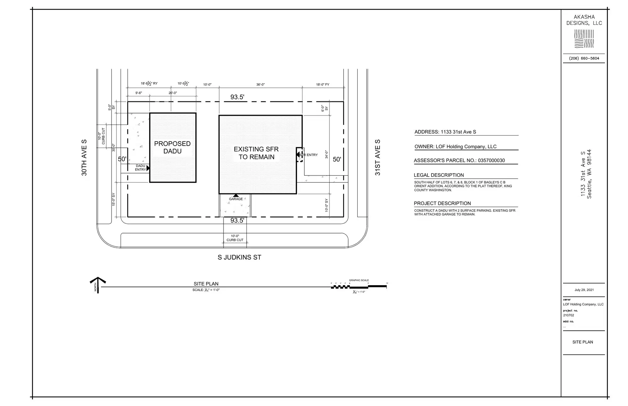 Site plan for 1134 30th Ave S