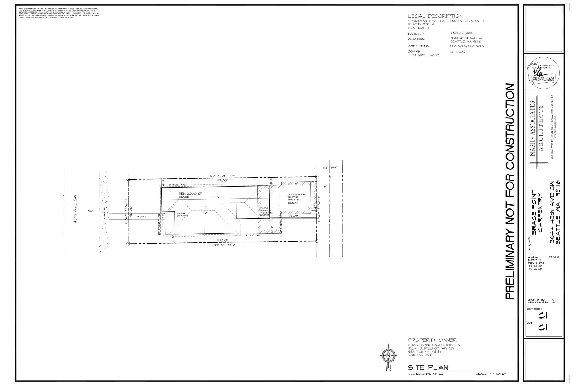 Site plan for 3644 45th Ave SW