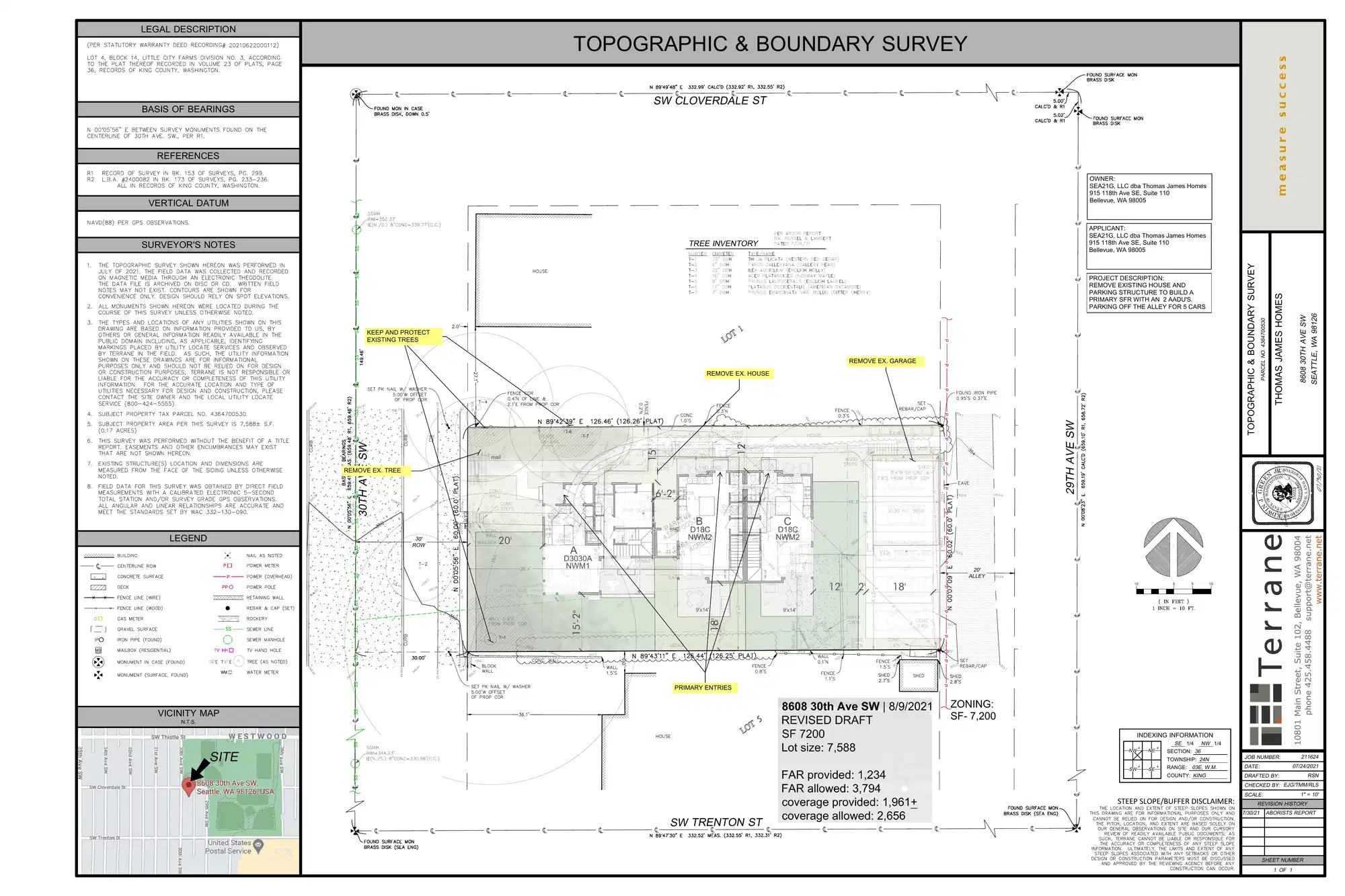 Site plan for 8608 30th Ave SW