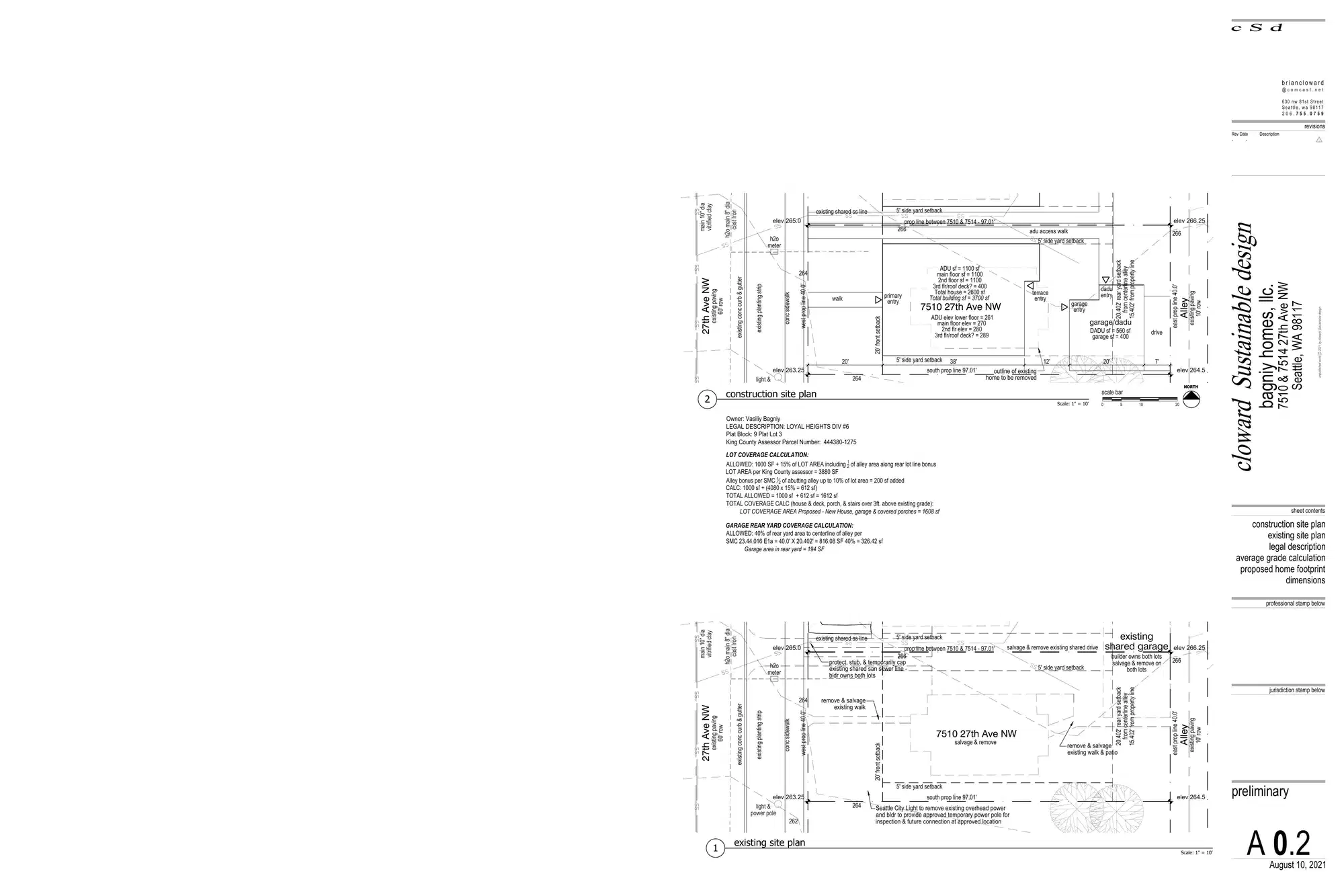 Site plan for 7510 27th Ave NW