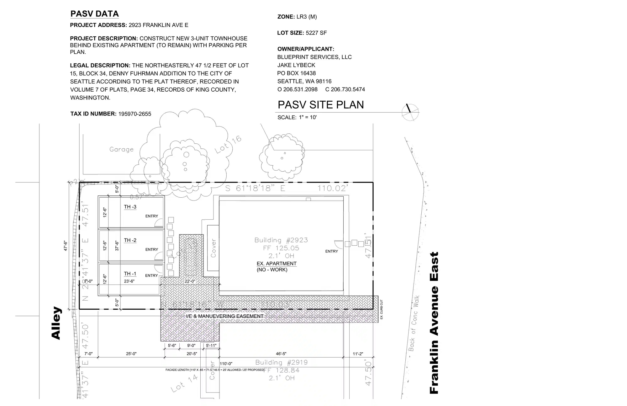 Site plan for 2923 Franklin Ave E