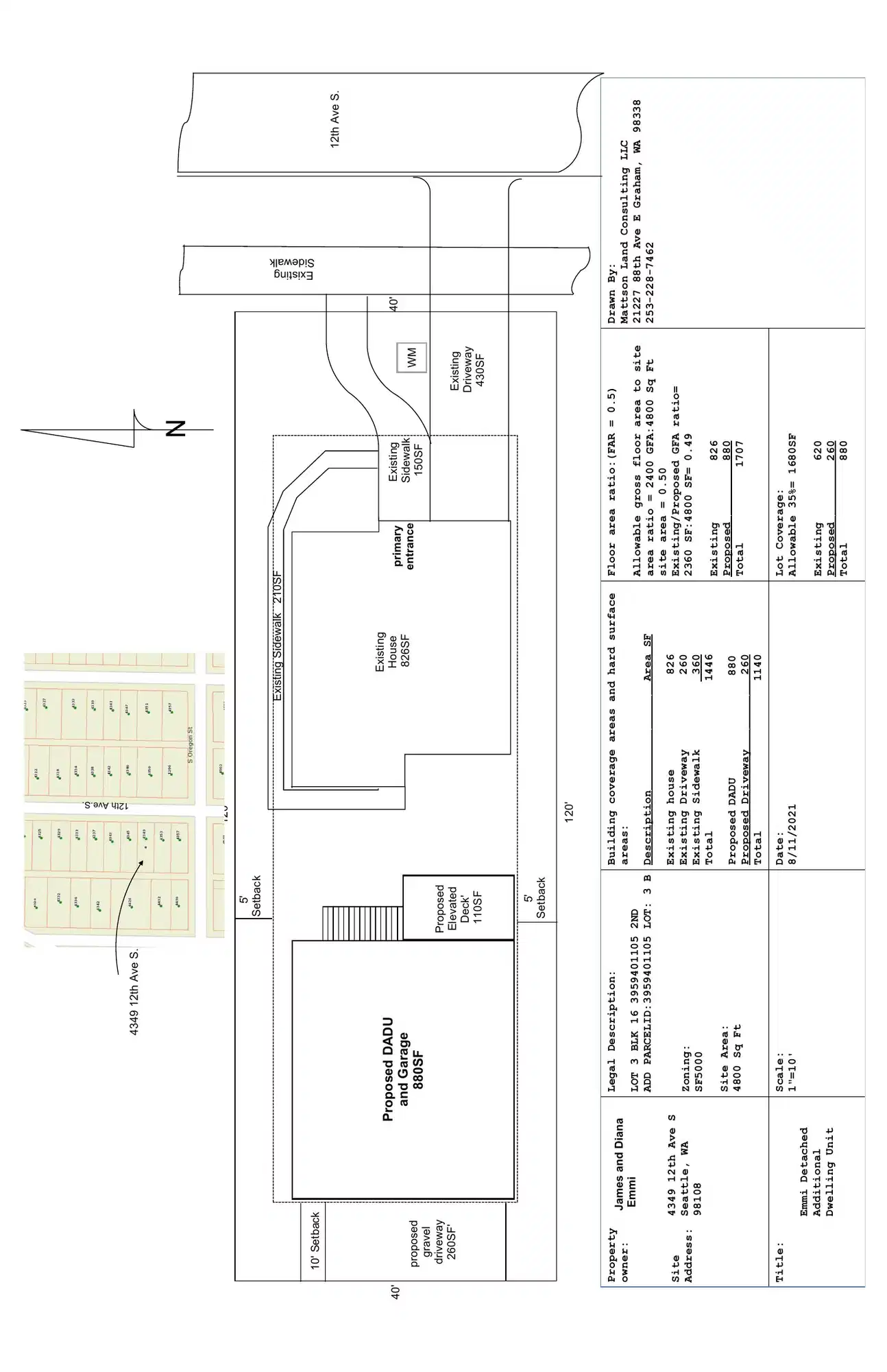 Site plan for 4347 12th Ave S