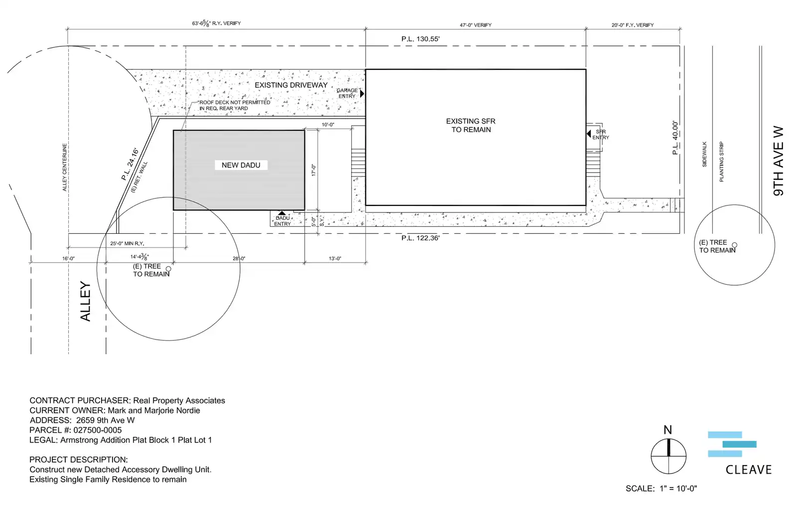 Site plan for 2655 9th Ave W