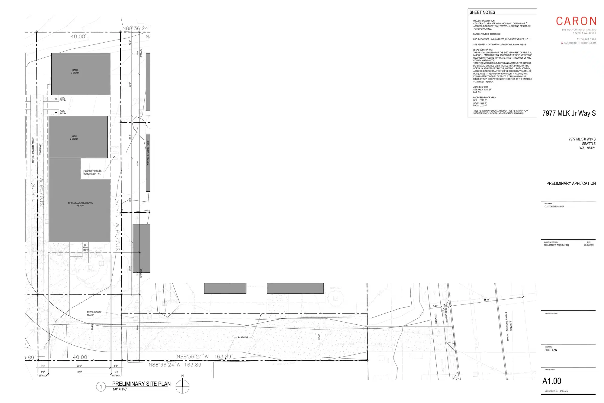 Site plan for 7977 M L King Jr Way S