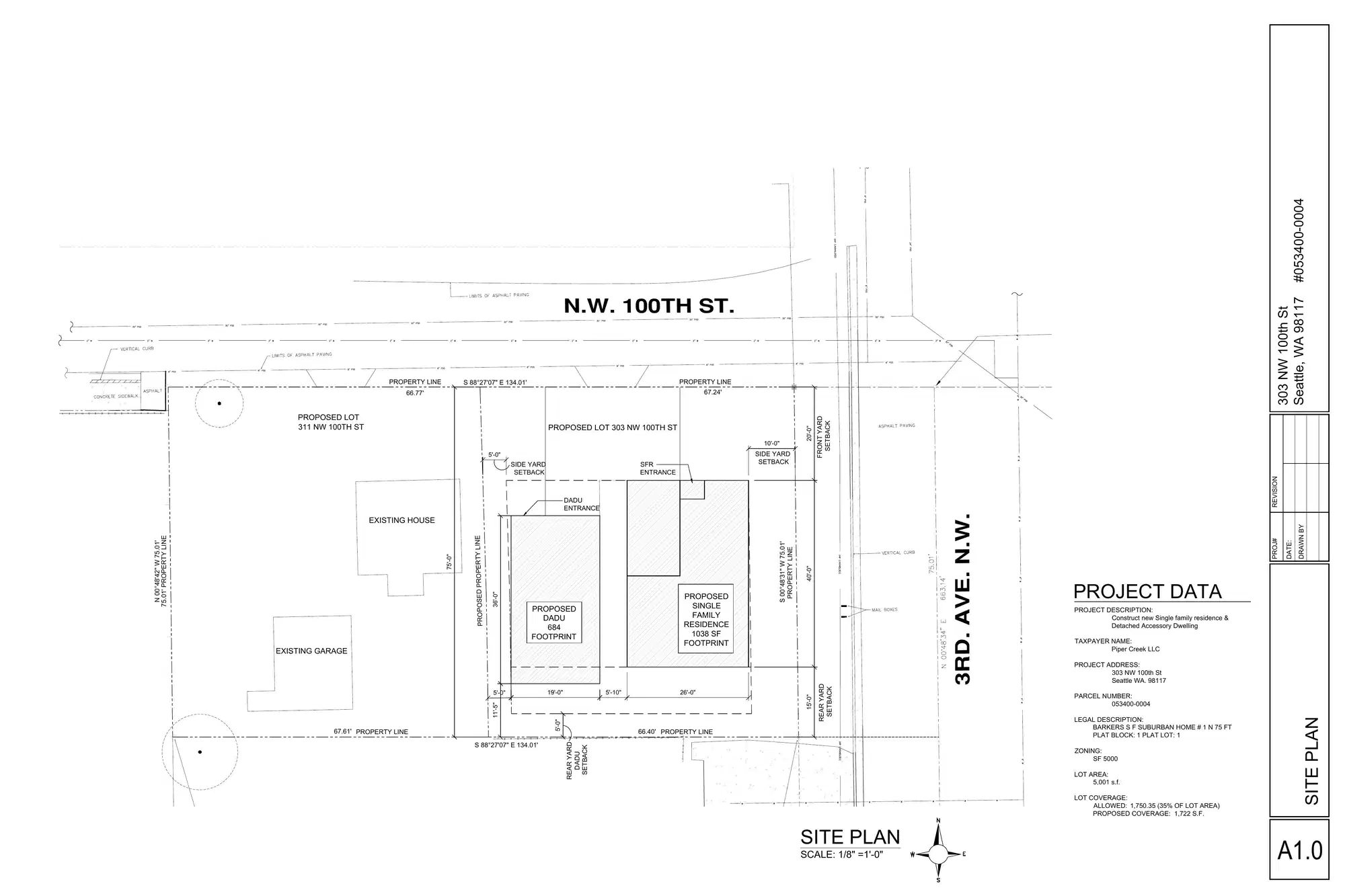 Site plan for 301 NW 100th St