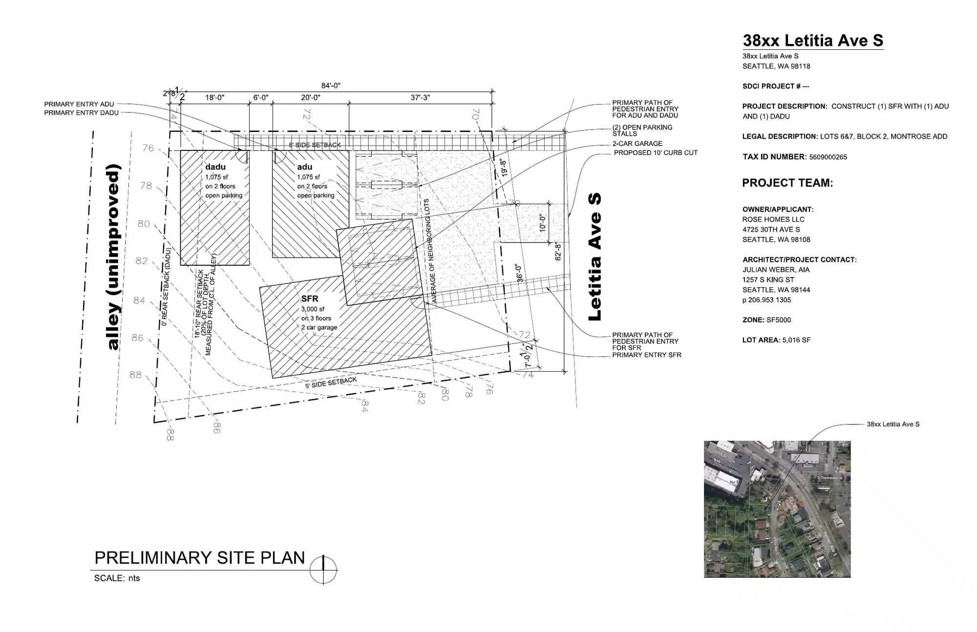 Site plan for 3821 Letitia Ave S