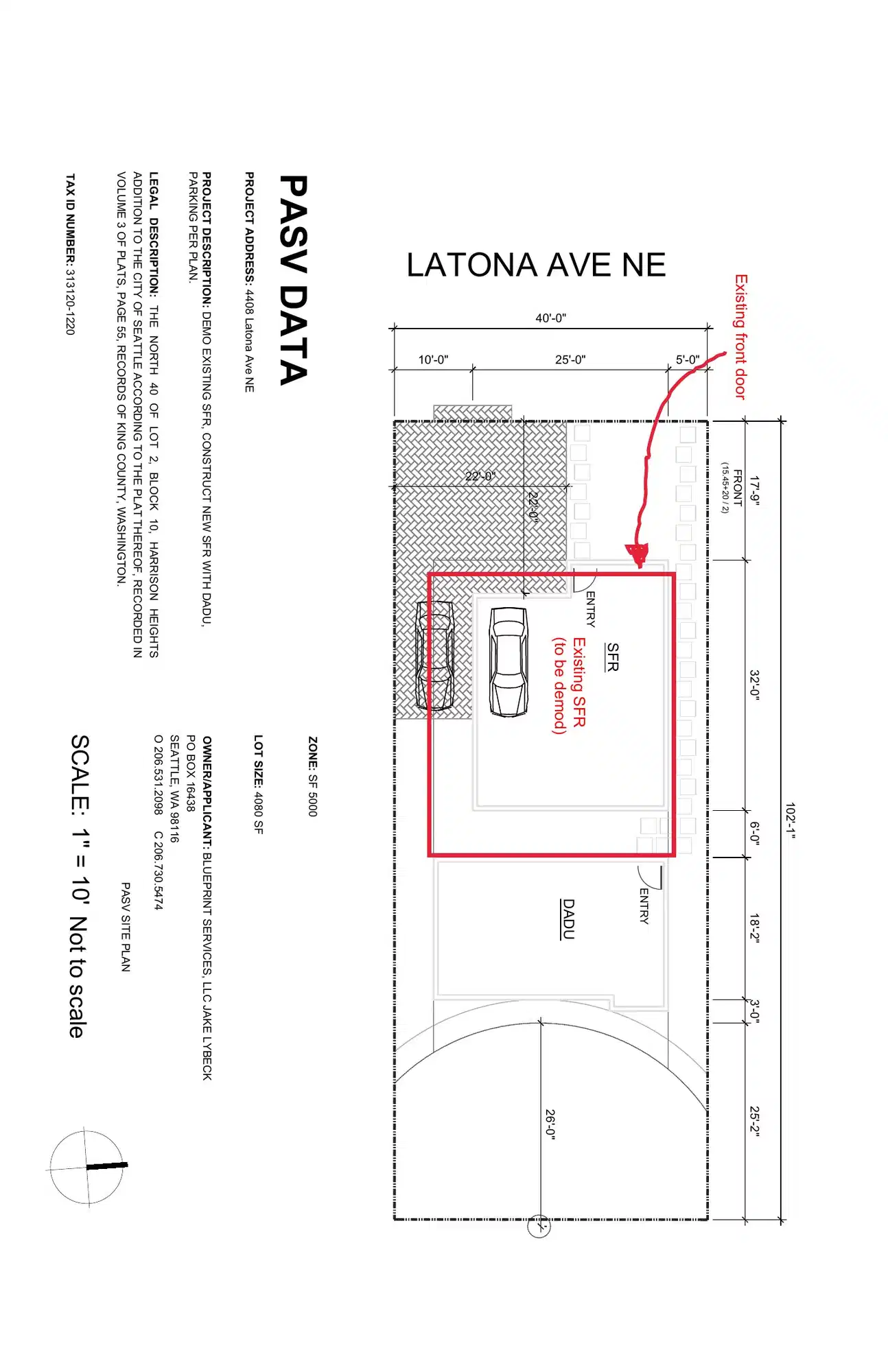 Site plan for 4406 Latona Ave NE